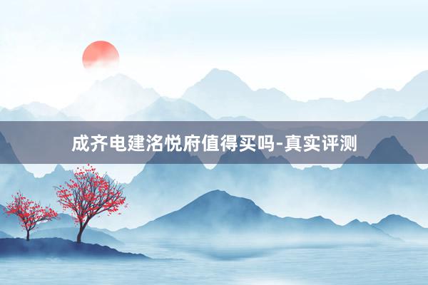 成齐电建洺悦府值得买吗-真实评测