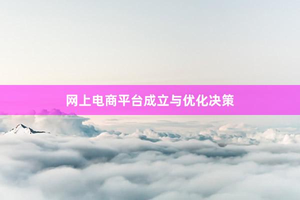 网上电商平台成立与优化决策